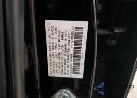 2010 Acura Tsx из США, поврежденный, VIN JH4CU2F61AC029126